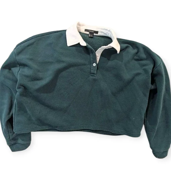 Forever 21 Forest Green Rugby Polo Shirt  **Free** - Picture 2 of 4